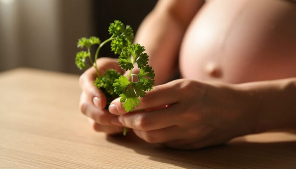 Iss Petersilie während der Schwangerschaft nur sparsam