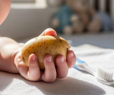Fingerling-Handschuh oder Zahnbürste