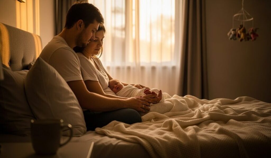 Partnerschaft bei Erschöpfung des Neugeborenen