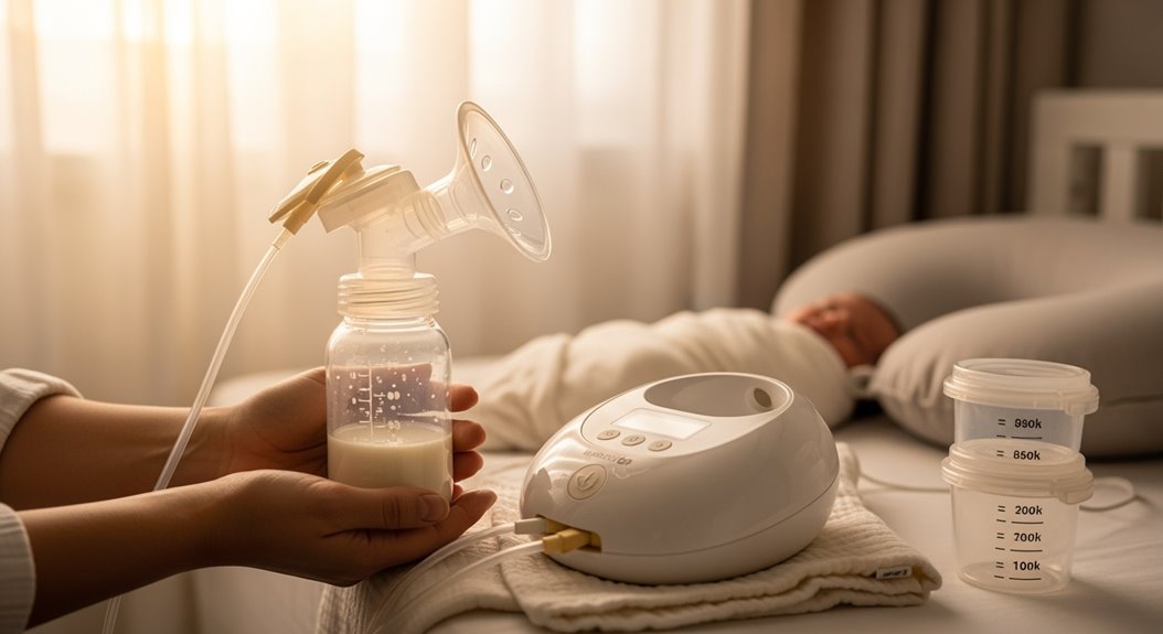 abgepumpte Milch für Flexibilität