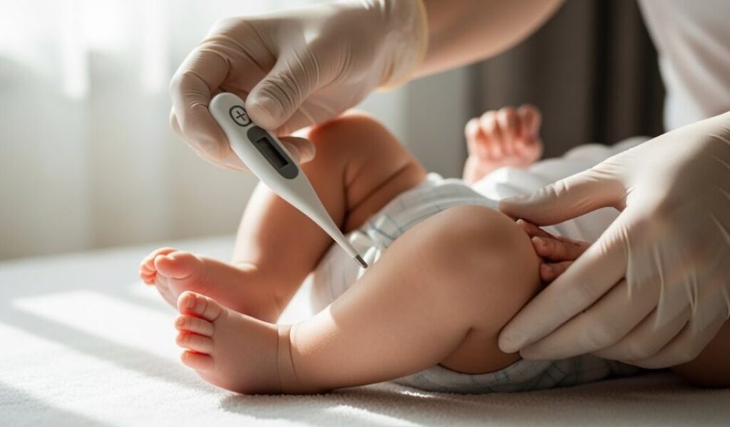 rektale Temperaturmessung Baby