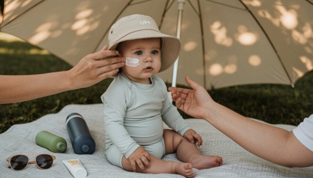 Sonnenschutz für Babys im Freien