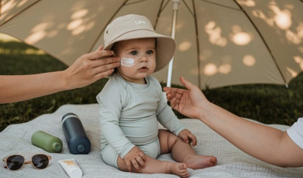 Sonnenschutz für Babys im Freien