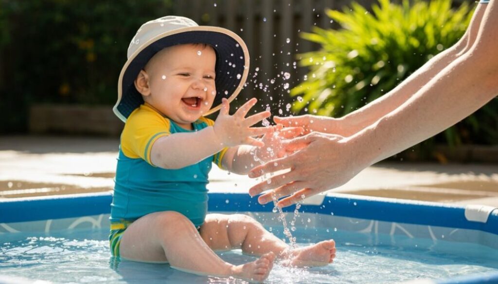 Wasserspielaktivitäten für Babys