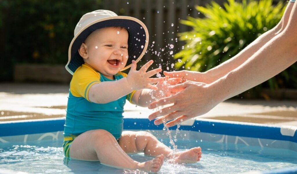 Wasserspielaktivitäten für Babys
