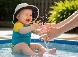 Wasserspielaktivitäten für Babys