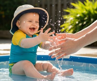 Wasserspielaktivitäten für Babys