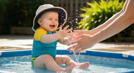 Wasserspielaktivitäten für Babys