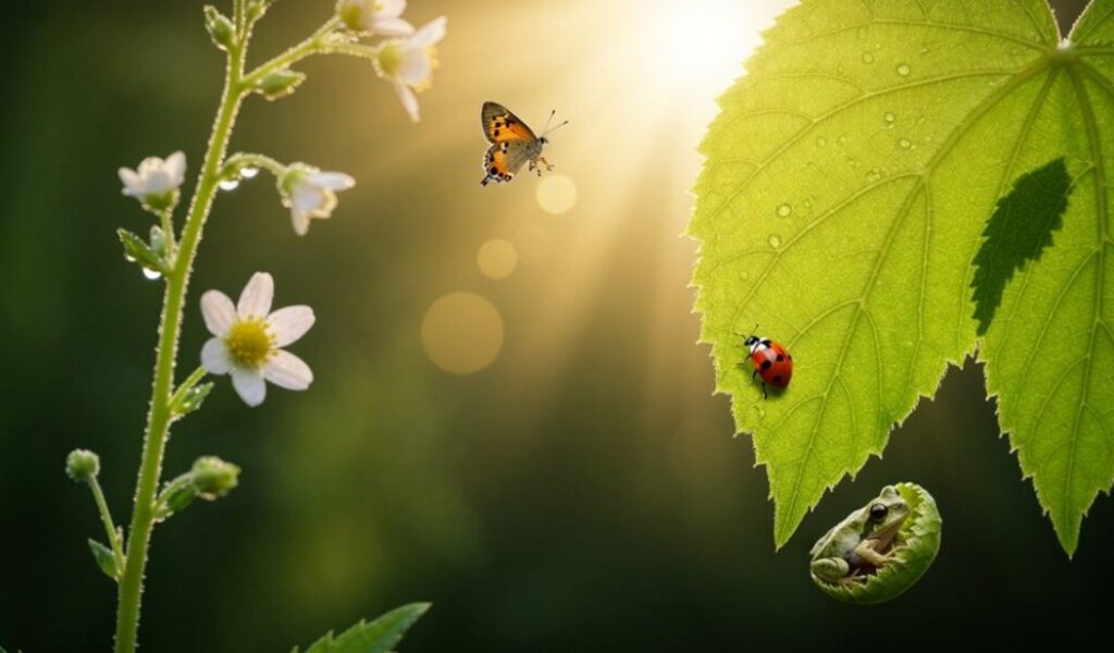 Naturerkundung Blätter Blumen Tiere