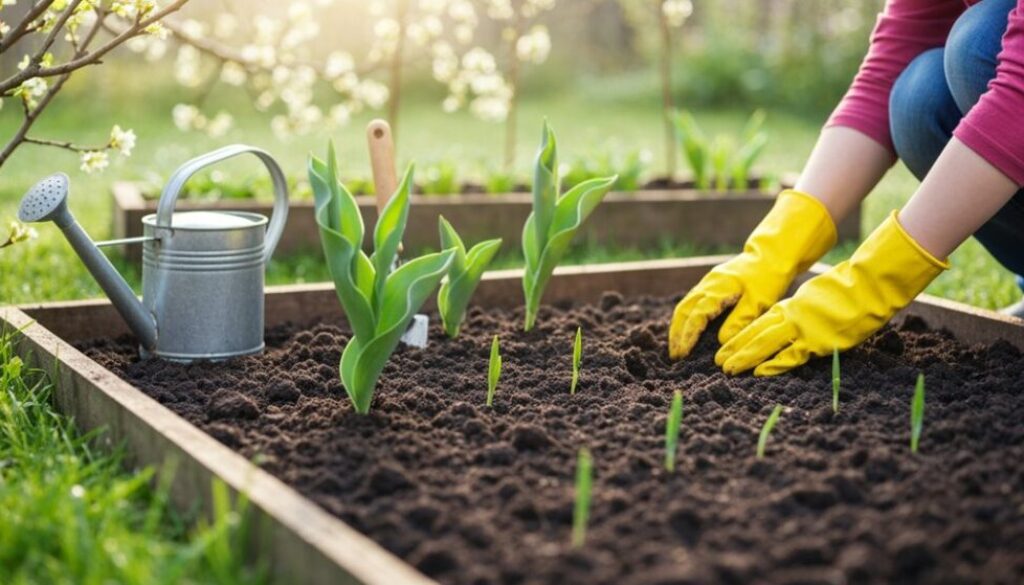 Abenteuer im Frühlingsgarten im Freien