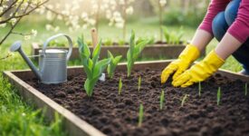 Abenteuer im Frühlingsgarten im Freien