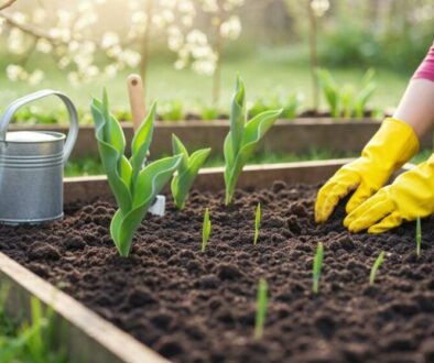 Abenteuer im Frühlingsgarten im Freien