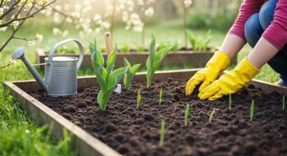Abenteuer im Frühlingsgarten im Freien