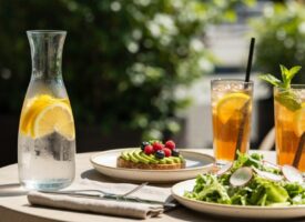 Sommergetränke und leichte Mahlzeiten