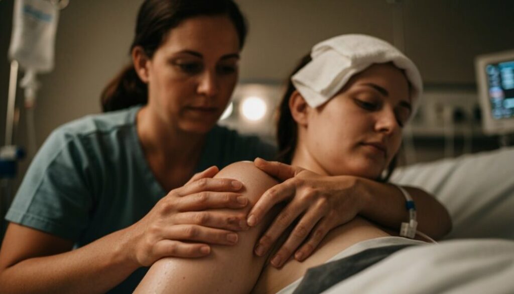 unterstützt Frauen während der Geburt